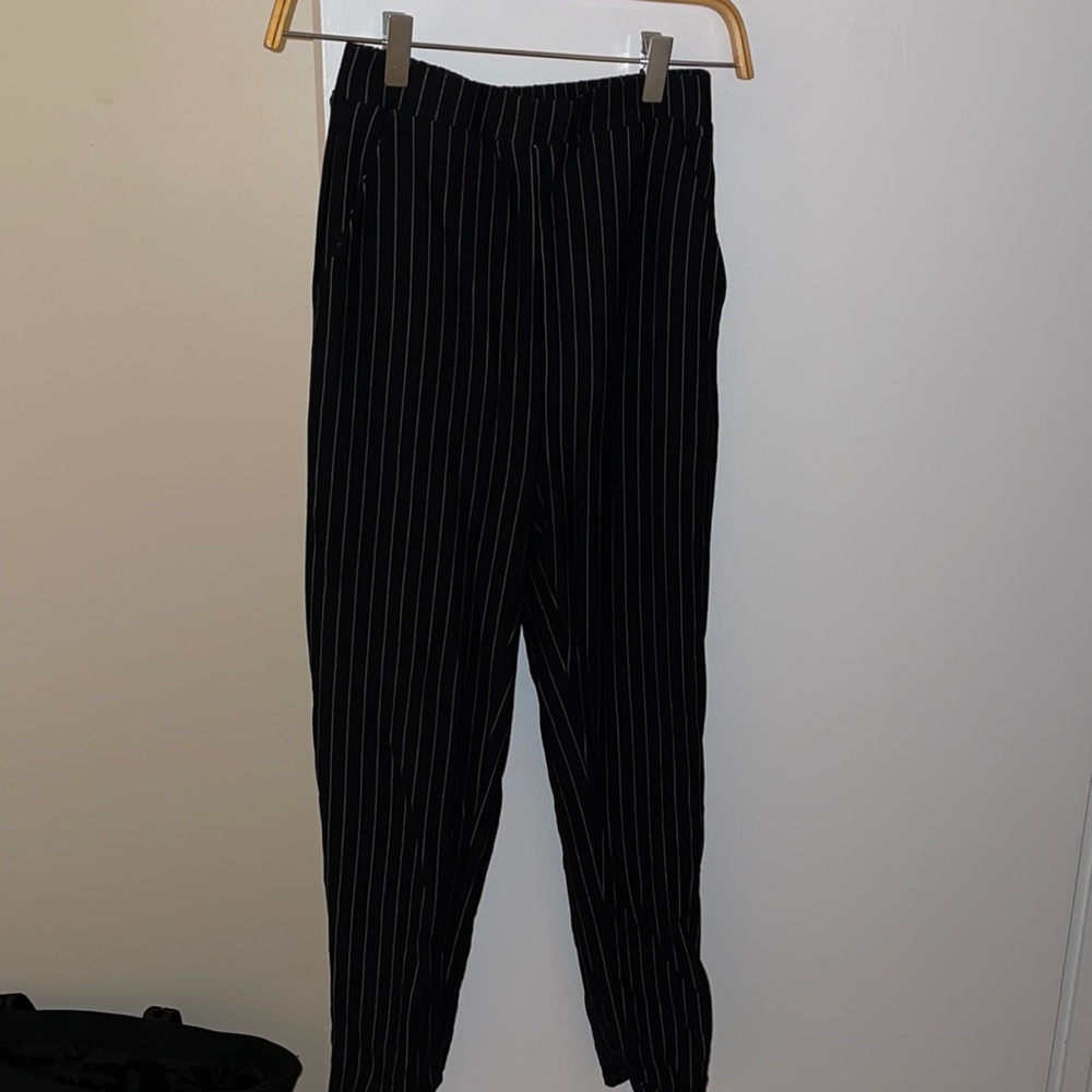 Black stripped dressed pants